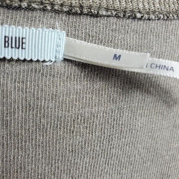 Kimchi Blue Women's Cardigan Size Medium Olive Green Open Front Preppy - Picture 4 of 8